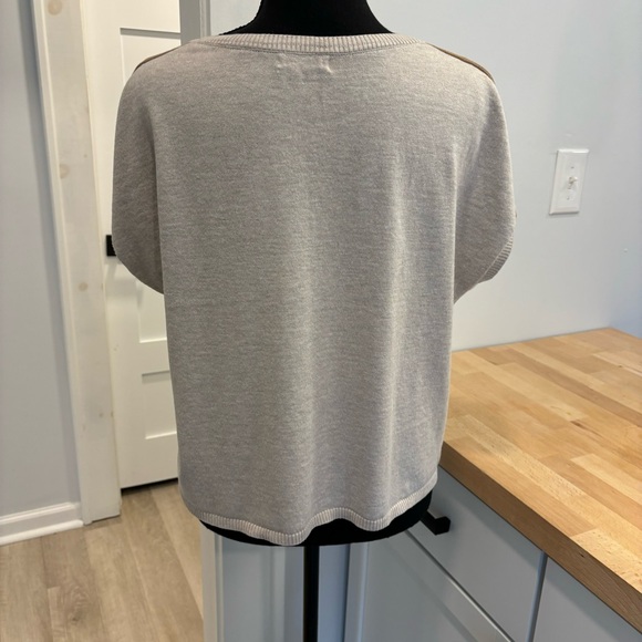Ovla By Olive & Vine Cream Short Sleeve Sweater Small - Picture 3 of 5